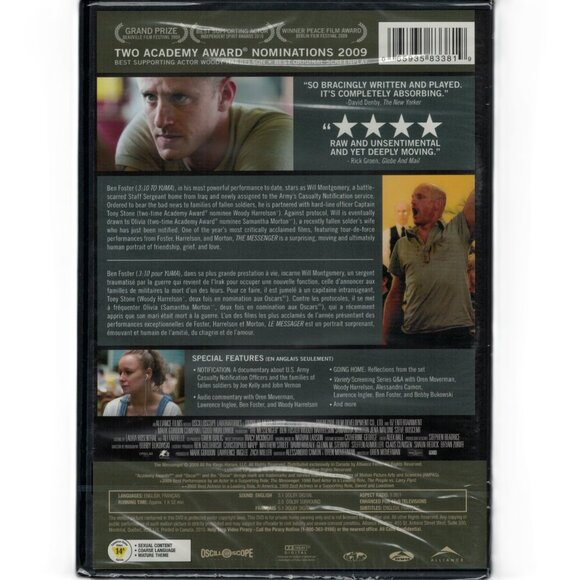 The Messenger (DVD) 2009 Ben Foster, Woody Harrelson, Samantha Morton NEW - Picture 2 of 2